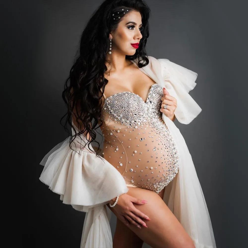 ALTERPhotography-Robe de déesse sexy à col en V avec biscuits et perles, combinaisons commandées lux