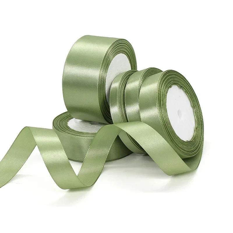Ruban vert sauge Matcha 22 mètres, ruban vert clair, emballage cadeau, Bouquet de fleurs, artisanat,