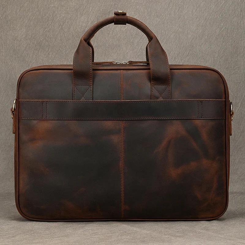 Étui à Bombes en Cuir group pour Homme, Sac d'Ordinateur, 14 15.6 Pouces, PC, Médecin, Avocat, Busin