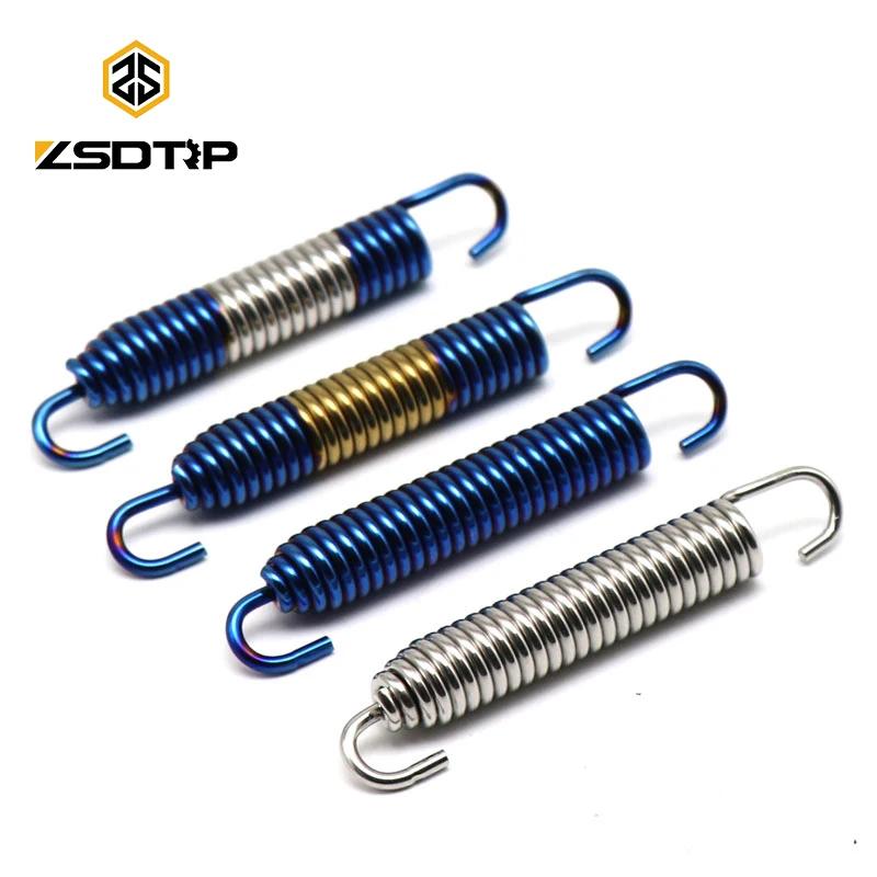 ZSDTRP 4 pièces 75mm moto en acier inoxydable tuyau d'échappement silencieux ressorts universels rét
