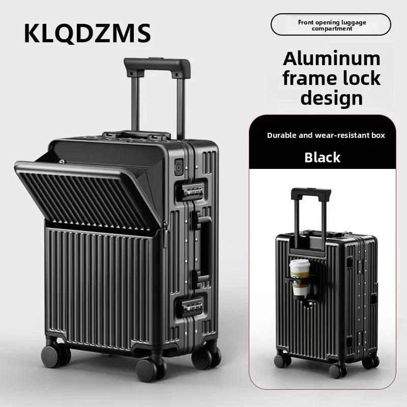 KLQDZMS valise multifonctionnelle ouverture avant valise d'embarquement boîtier de chariot pour ordi