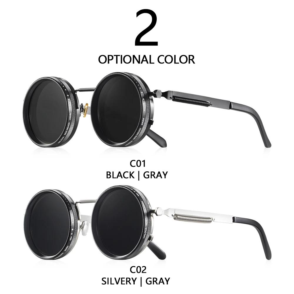 CRIXALIS lunettes de soleil rondes polarisées ND9 gradation réglable hommes femmes rétro Punk hommes