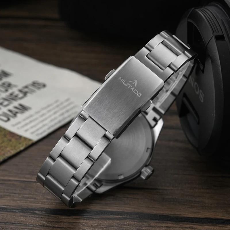 Militado ML08 montre militaire VH31 mouvement à Quartz Double cristal saphir C3 BGW9 lumineux 10Bar