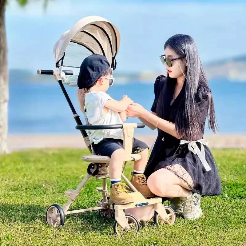 Nouvelle voiture de marche de poussette pour enfants, poussettes légères chariot pliant pour enfants
