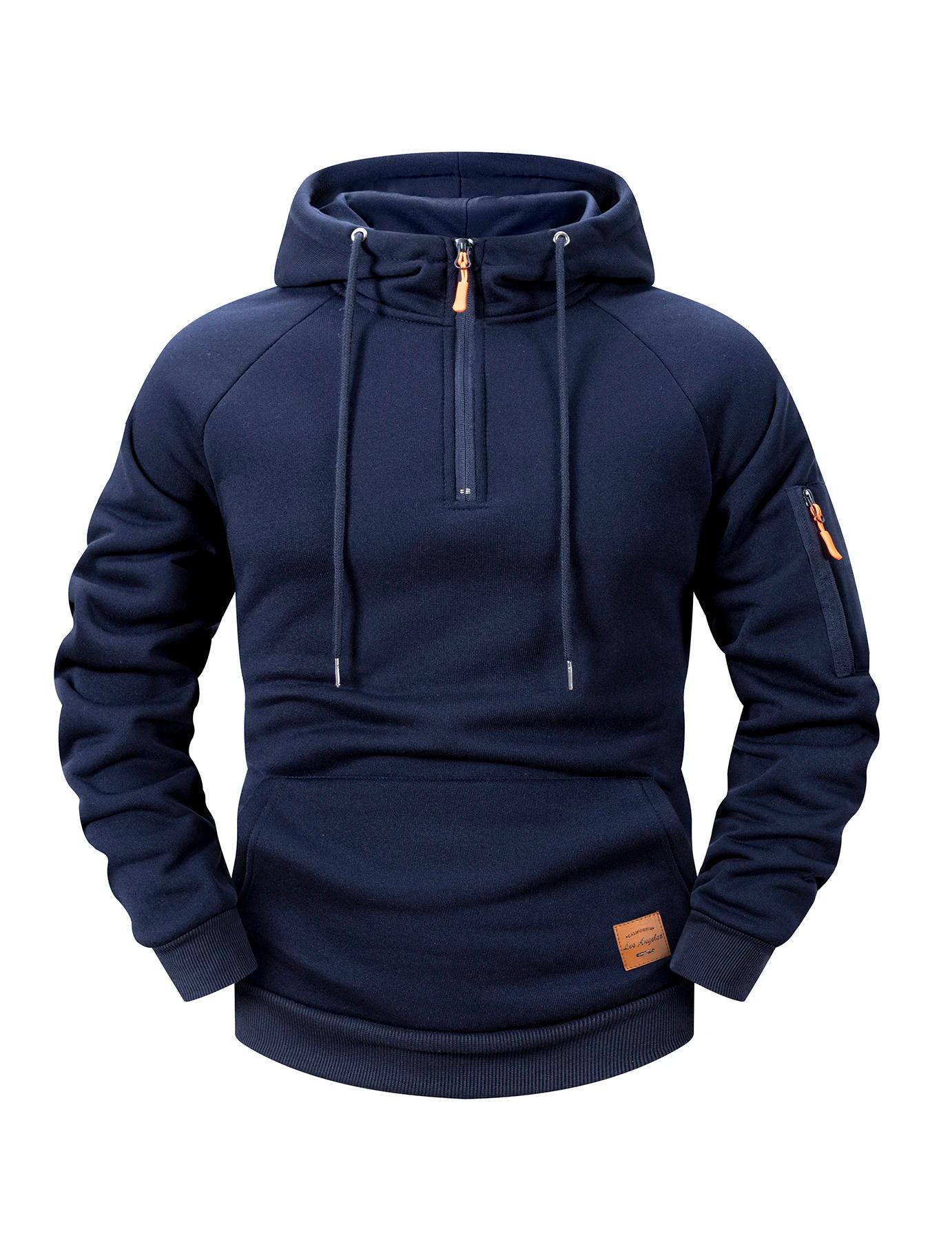 Sweat à capuche pour hommes, mode sport décontractée, rétro Harajuku, manches longues, fermeture écl