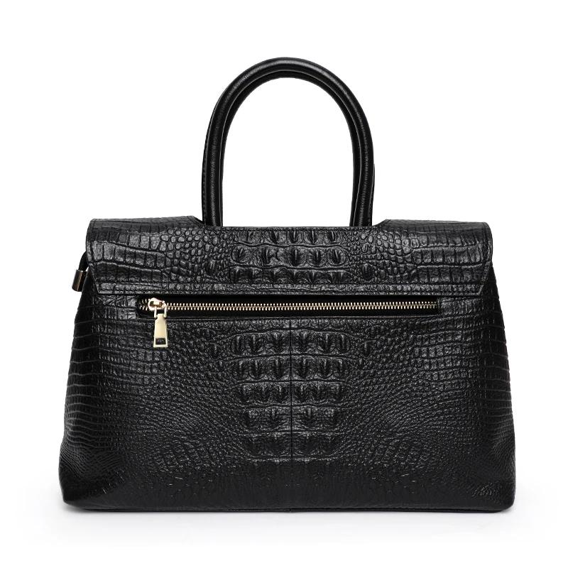 Nouveau sac à main haut de gamme pour femmes avec motif crocodile en peau de vache porte-documents d