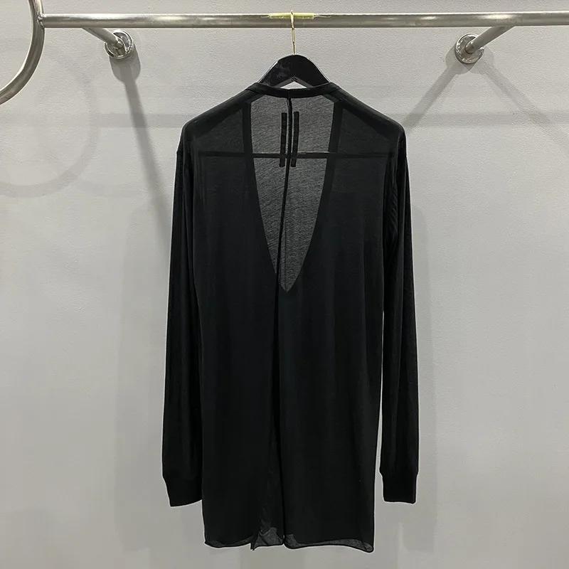T-shirt en coton à col en V pour hommes, chemises monochromes noires, vêtements à la mode, t-shirts