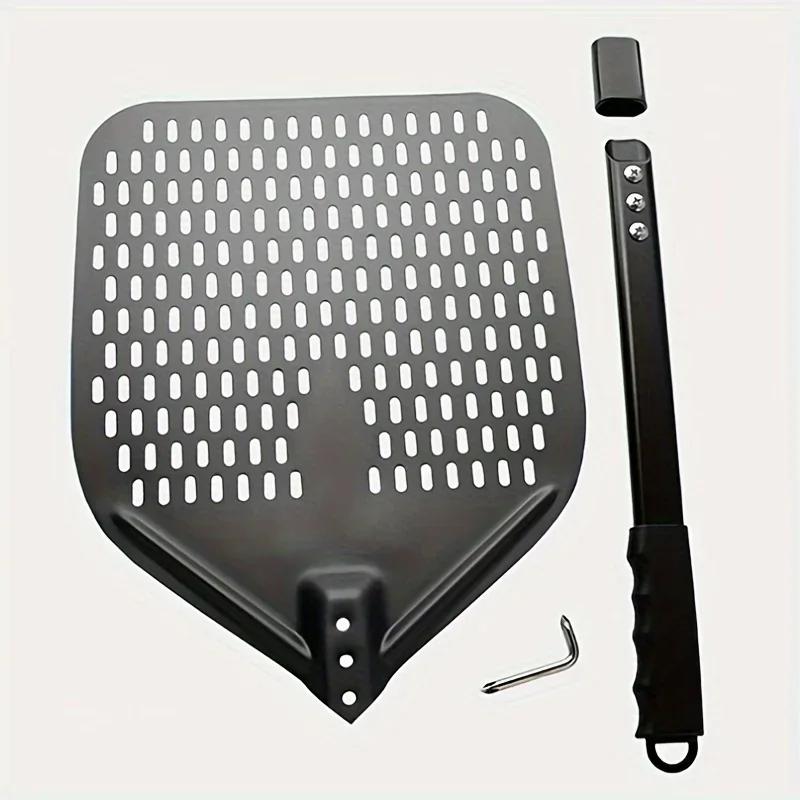 Pelle à pizza perforée rectangulaire, 30.48x35.56 cm, pour transfert, professionnelle, en aluminium,
