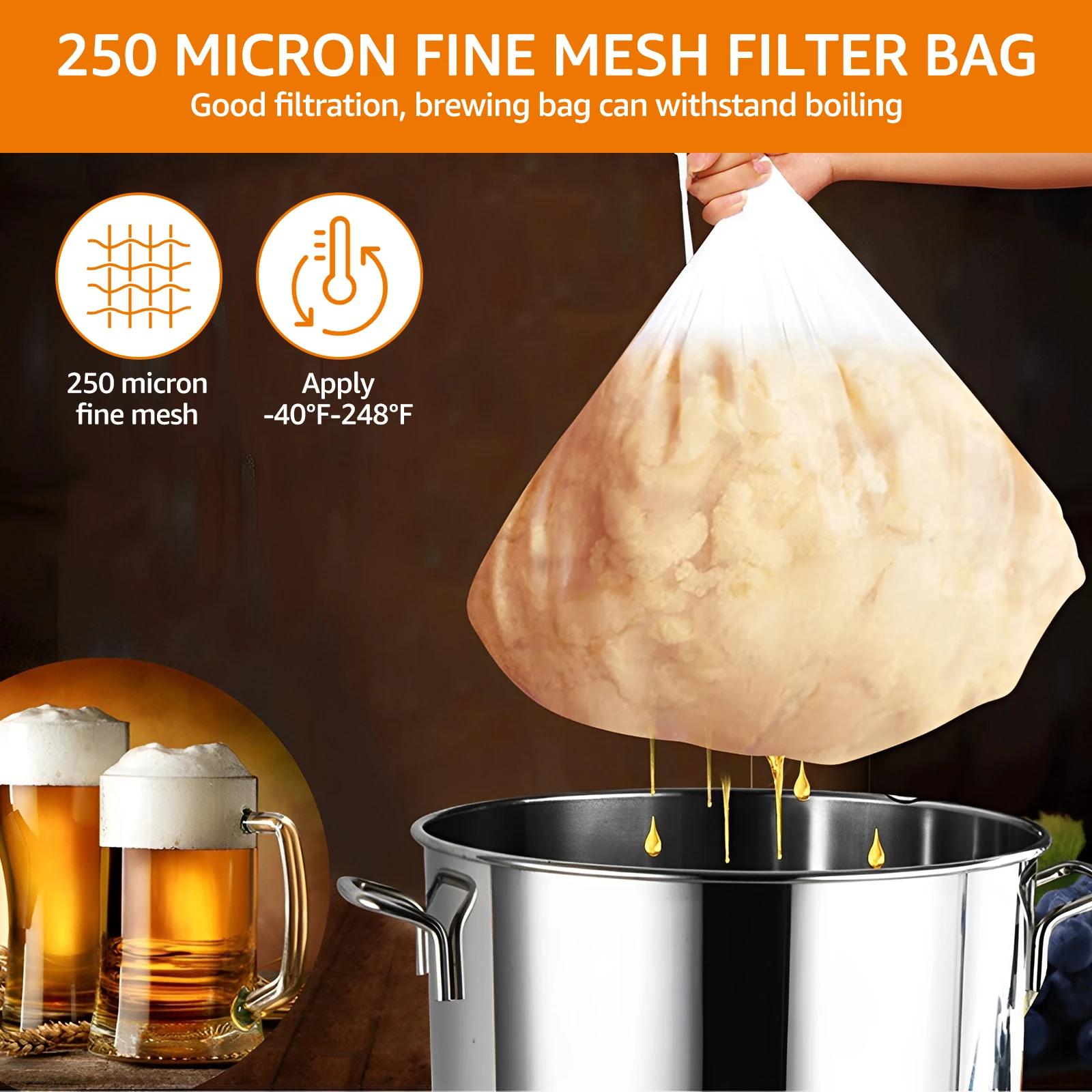 Sac filtrant réutilisable pour le brassage de la bière à domicile, sacs filtrants pour aliments de c