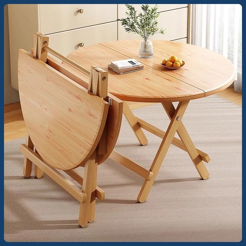 Table à manger pliante robuste – Aucun assemblage nécessaire, bureau solide et stable pour la cuisin