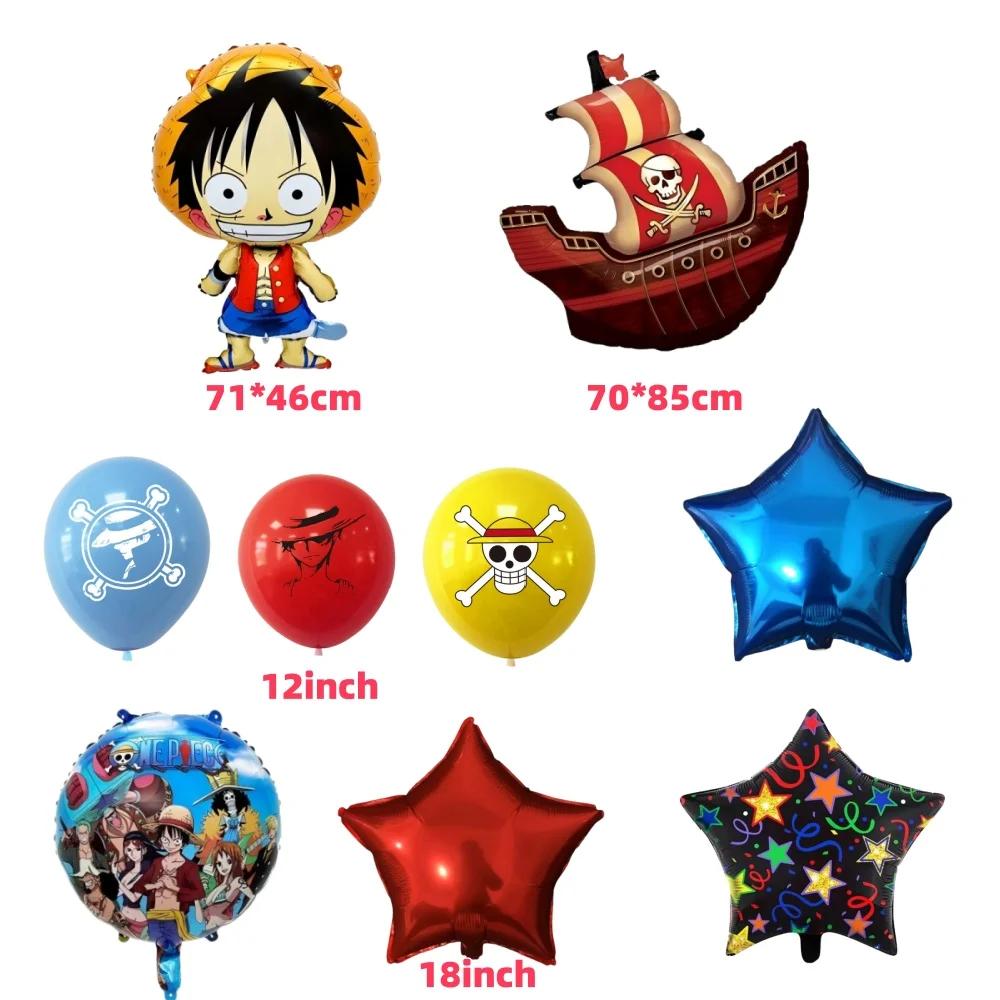 One Piececeed Luffy Zoro thème 32 pouces numéro étoile bateau Pirate feuille Ballon accessoires cade