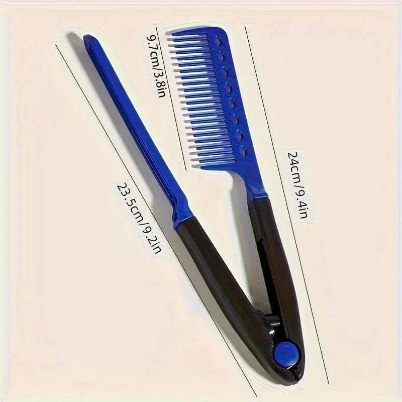 WANMEI 1/2 pièces en forme de peigne à cheveux raides en plastique démêlant peigne de coiffure plian