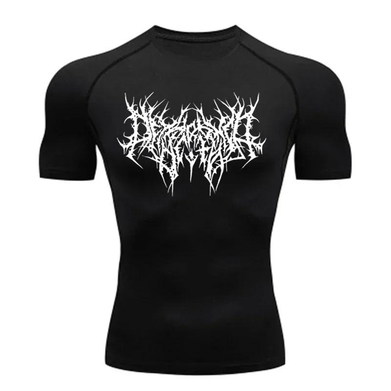 T-shirt homme course Sport T-shirt hommes Compression Fitness hauts T-shirt séchage rapide entraînem