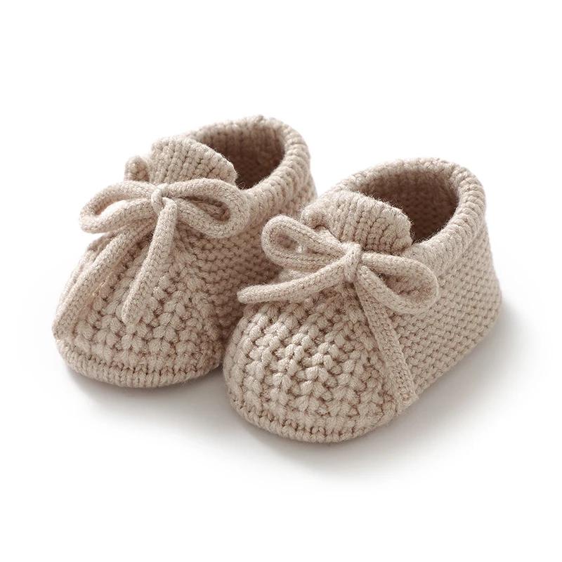Chaussures de bébé tricotées pour nouveau-né de 0 à 18 mois, accessoires de vêtements chauds pour no