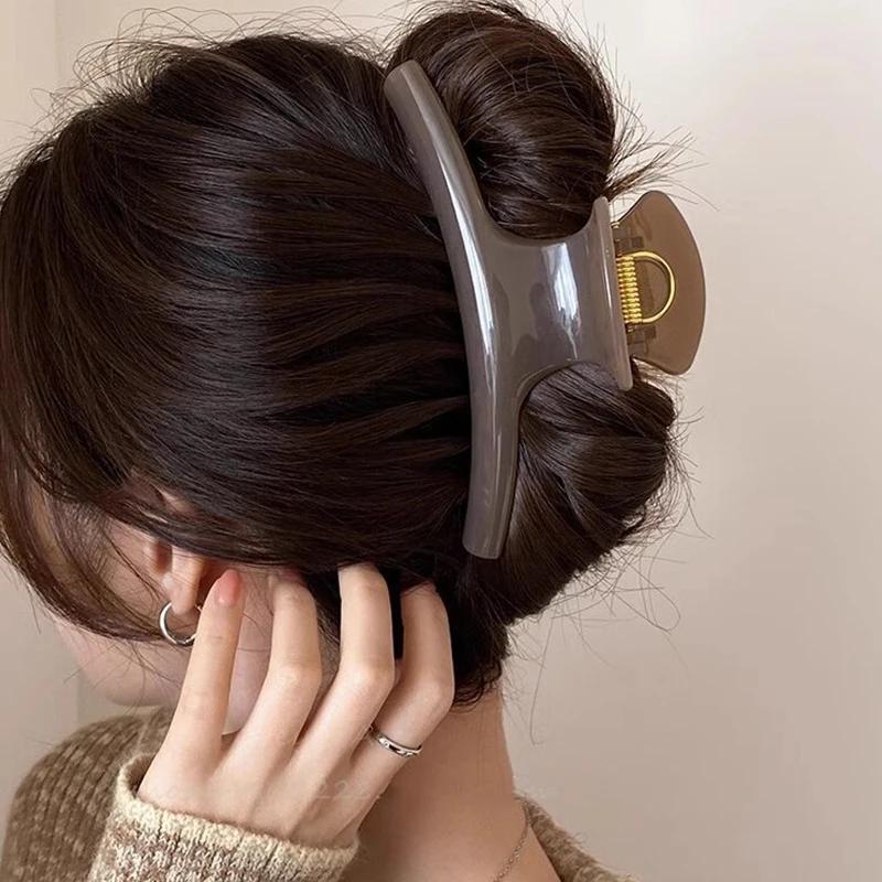 Pince à cheveux élégante et solide de 5,91 pouces pour femmes, accessoire pour cheveux longs et épai