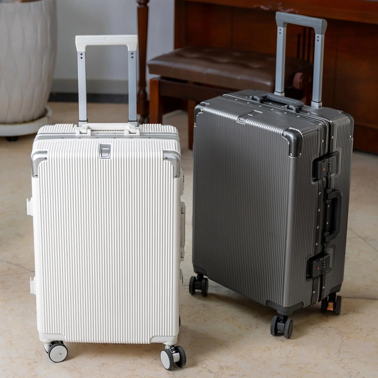 Valise à main 16 "/20" pour femmes, boîtier de chariot de voyage avec cadre en aluminium, verrouilla