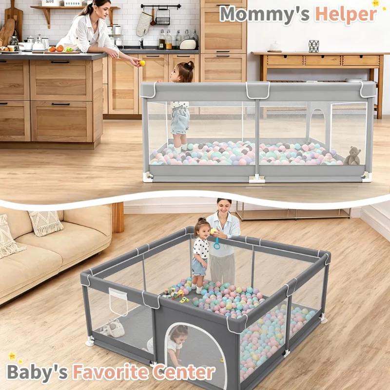 IMBABY Parc de jeu pour bébé avec panier de basket, aire de jeux pour tout-petits, centre d'activité