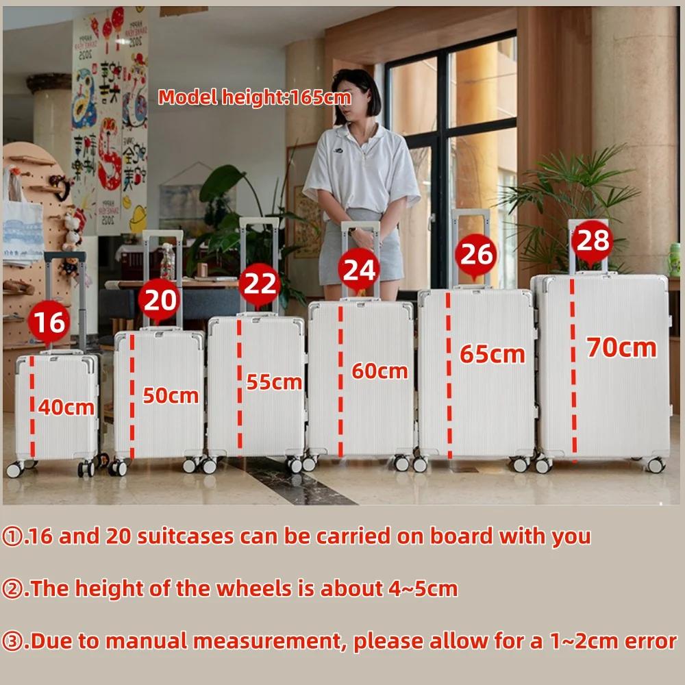Valise à main 16 "/20" pour femmes, boîtier de chariot de voyage avec cadre en aluminium, verrouilla