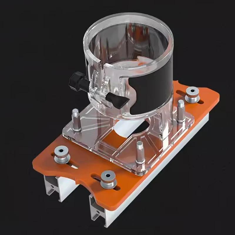 Outil de localisation de rainurage de routeur à bois 2 en 1, Base fendue et support de fixation, cou