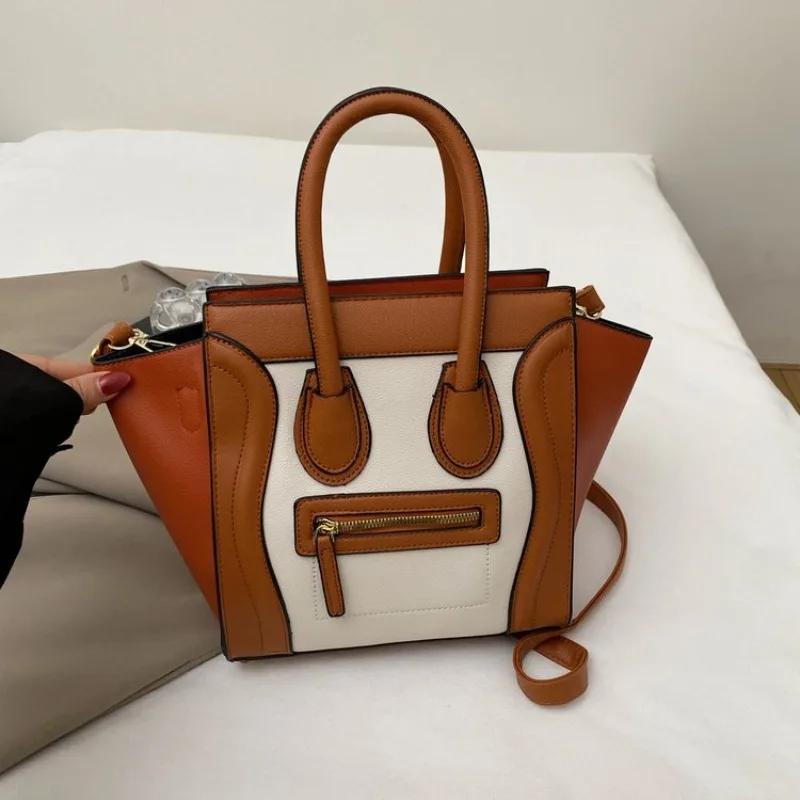 Sac fourre-tout rétro pour femme, motif litchi, grande capacité, polyvalent 3-en-1 (épaule/bandouliè