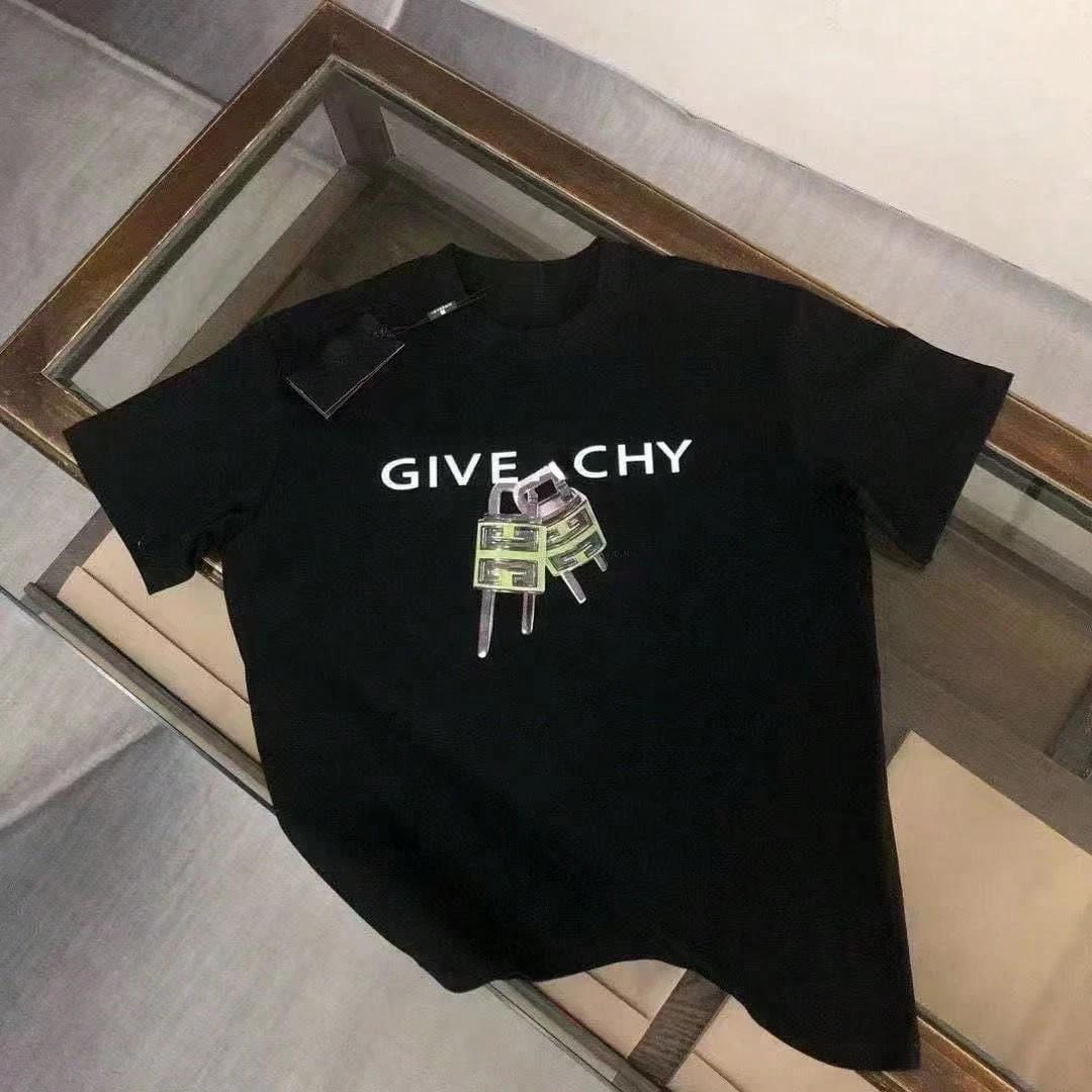 LZJSHOP2025gicechy ample été décontracté léger luxe à manches courtes haut nouveau col rond imprimé
