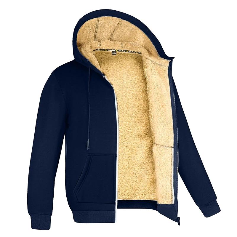 Hommes hiver laine d'agneau fermeture éclair veste en coton hommes plus épais grande taille veste ch