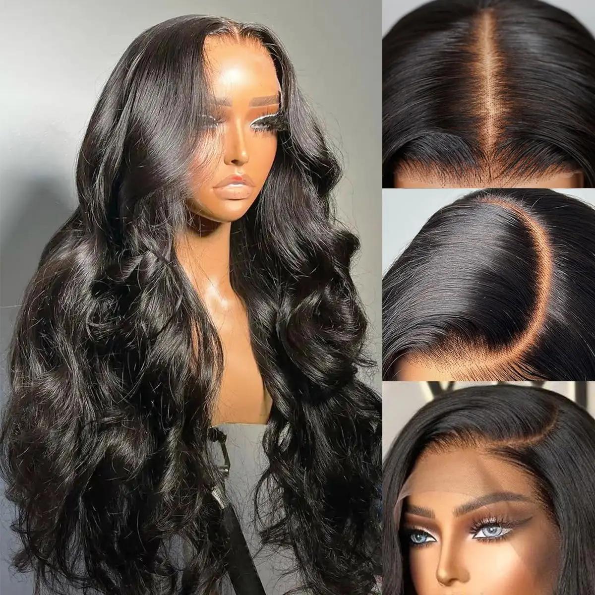 Perruque Lace Front Wig Body Wave sans colle, cheveux humains, pre-plucked, Melt Skins, pre-Wiltshir