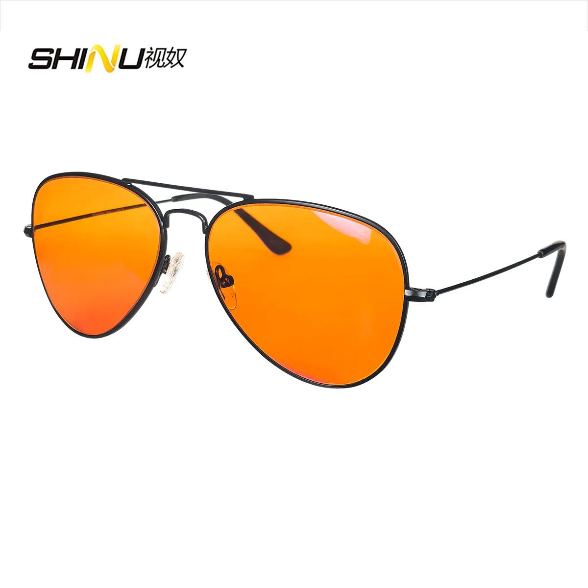 SHINU lentilles rouges lunettes hommes lentille Orange lunettes pour jeu filtre de lumière bleue mei