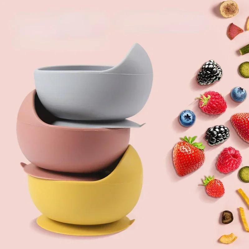 Ensemble de plats en Silicone de qualité alimentaire pour enfant, bol d'alimentation pour bébé, plaq