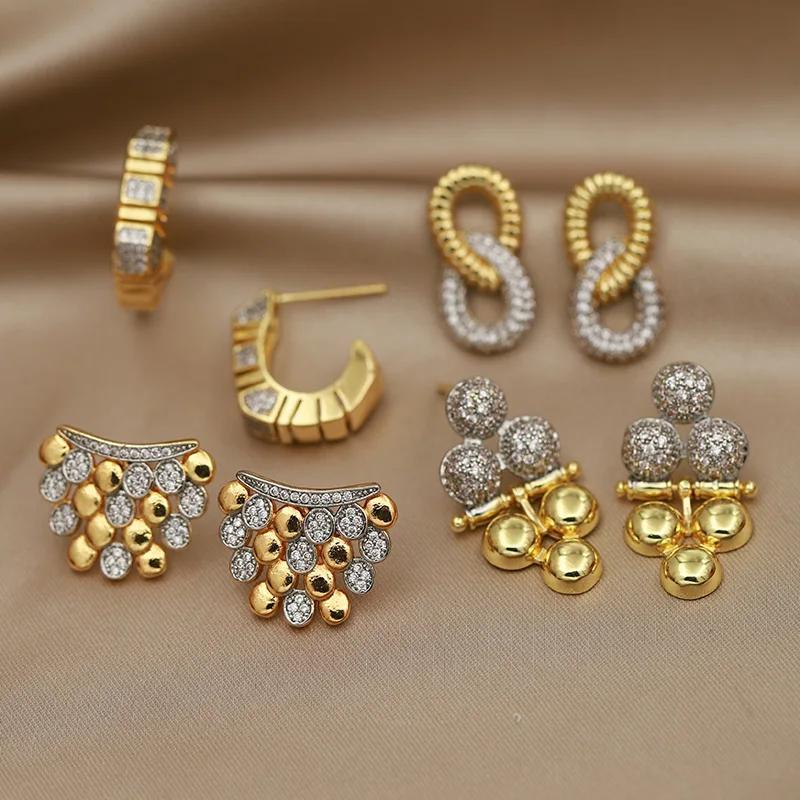 Boucles d'oreilles en perles de cristal pour femmes, nouveau Design de vue, marque de mode, bijoux e