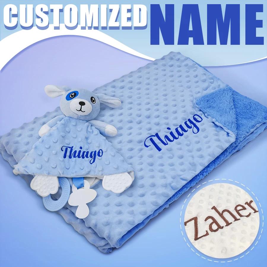 Couverture personnalisée pour nouveau-né avec nom, poussette personnalisée, poupées endormies, servi