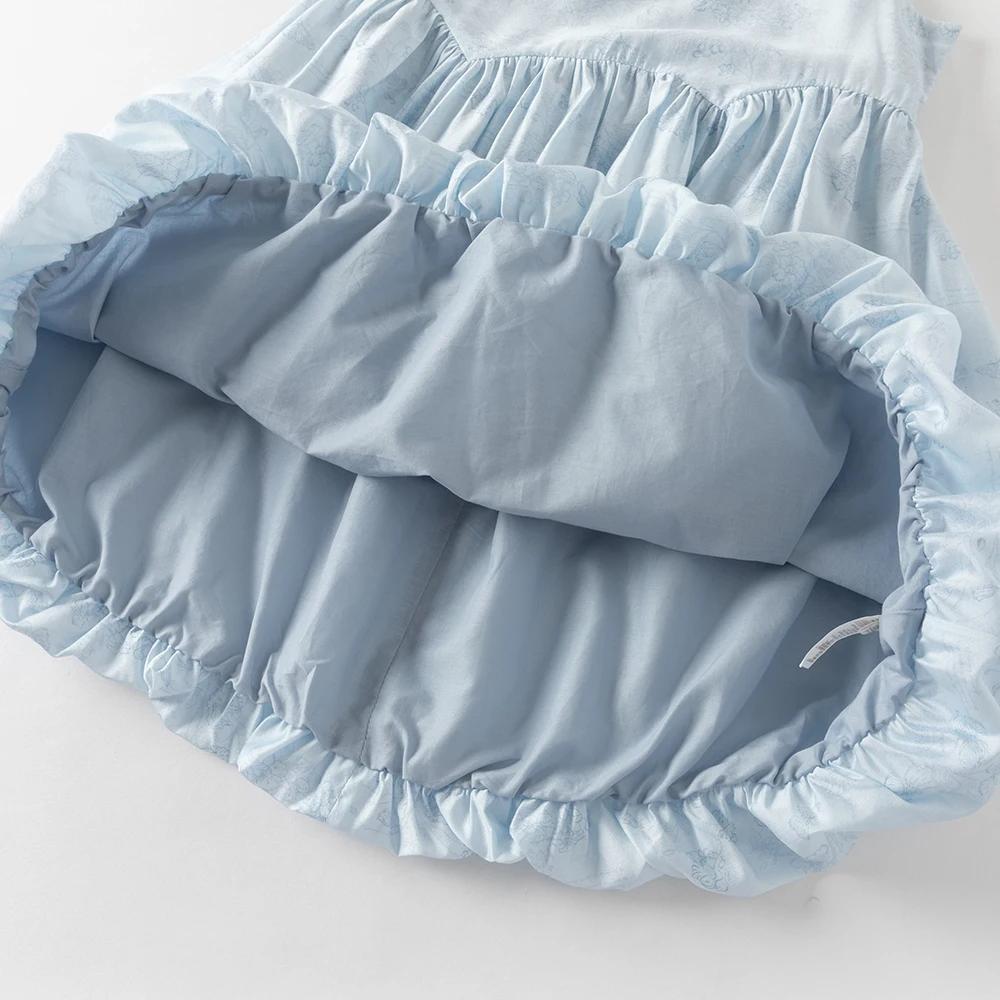 Robes d'été imprimées pour filles Dave Bella, style princesse, 7-13 ans, sans manches, style chinois