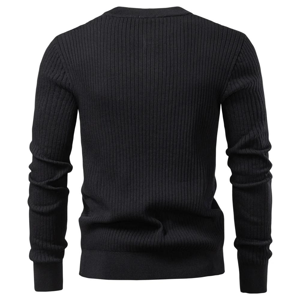AIOPESON bouton patte Polo hommes côtelé rayure à manches longues coupe contemporaine minimaliste au