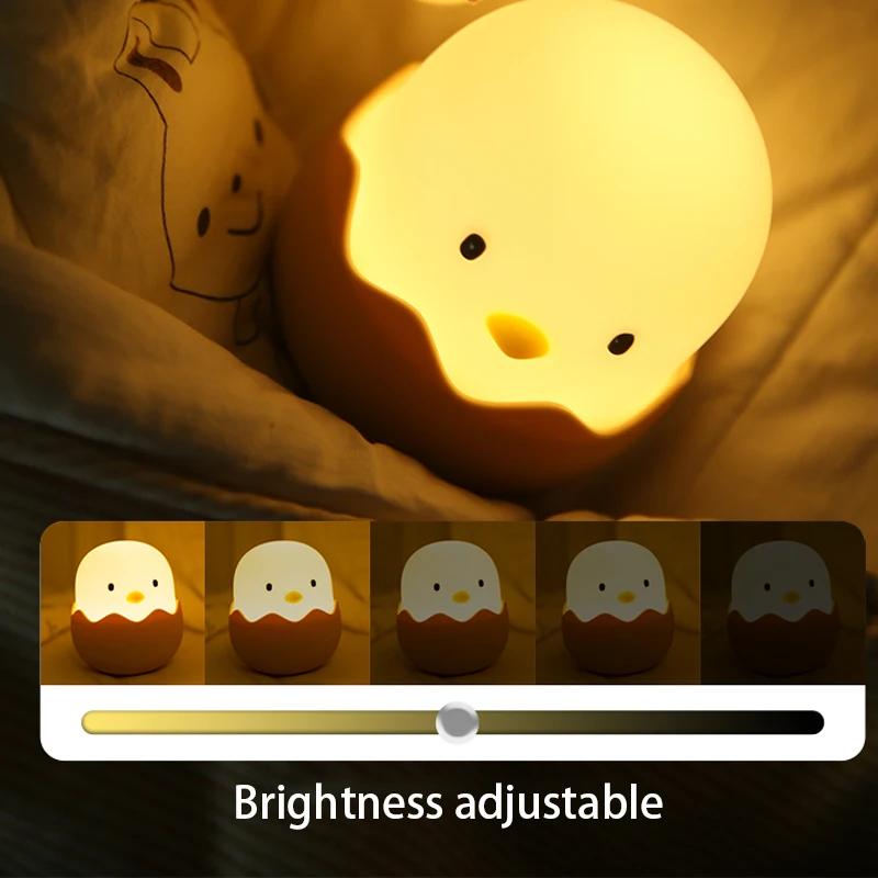 Coquille d'oeuf poulet veilleuse dessin animé lumière LED chambre enfants tactile lumière réglable R