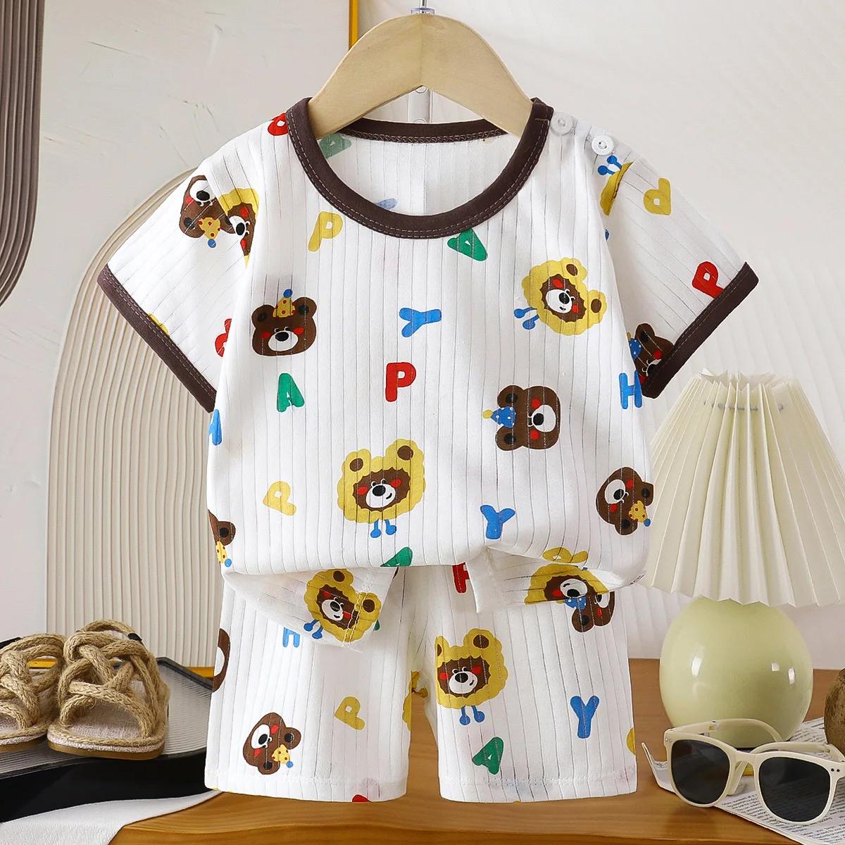 Ensemble de vêtements pour enfants, 2 pièces, T-shirt, costume d'été en coton, Short pour filles, vê