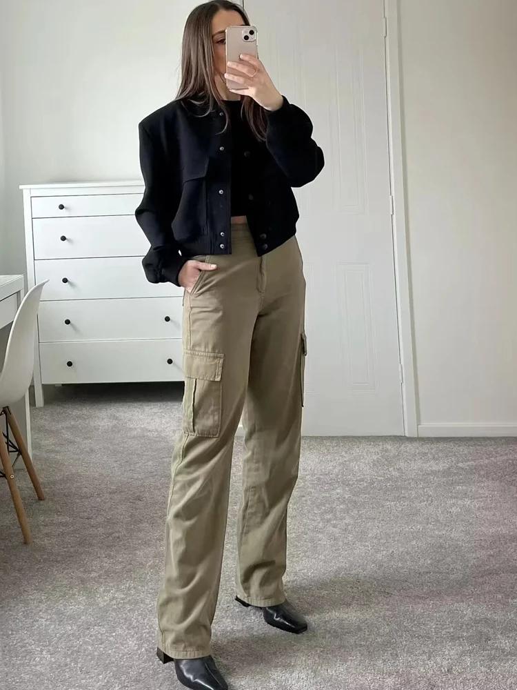 MUJER 2025 femme Bomber veste blanc automne hiver bouton recadrée vestes pour femmes mode à manches