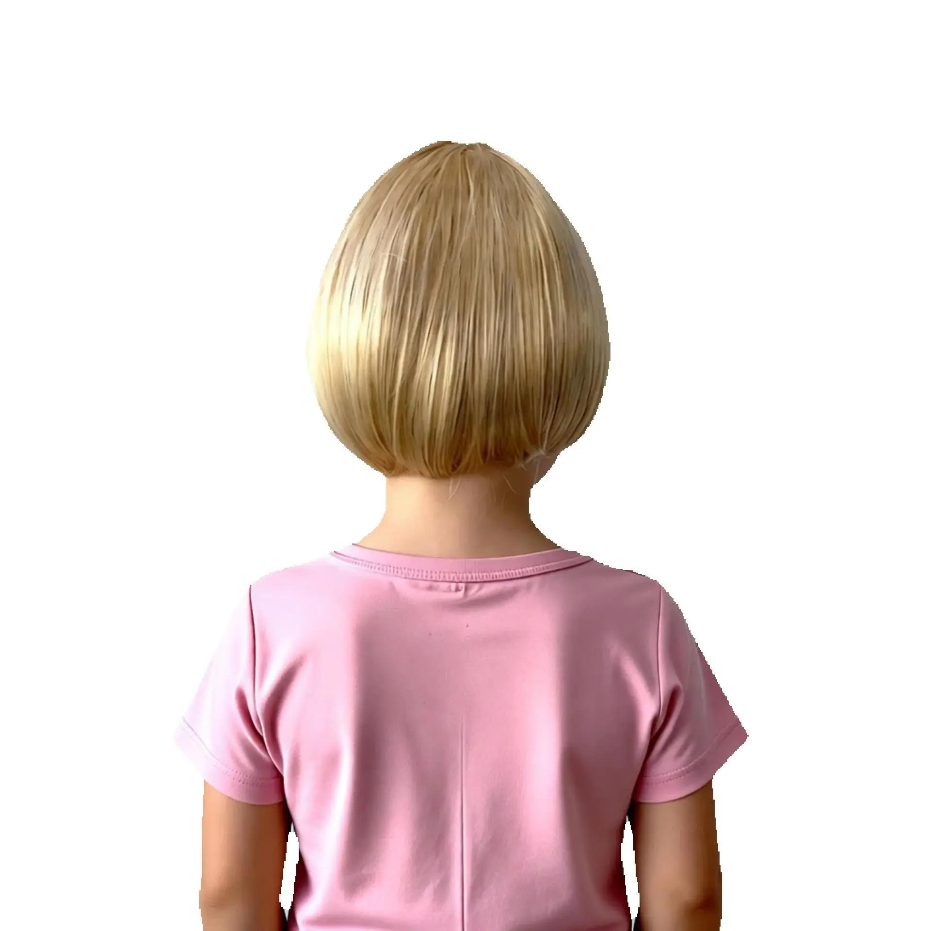 Perruque beige pour petite fille, coiffe dorée pour enfants, élastique, coiffure blonde pour enfants