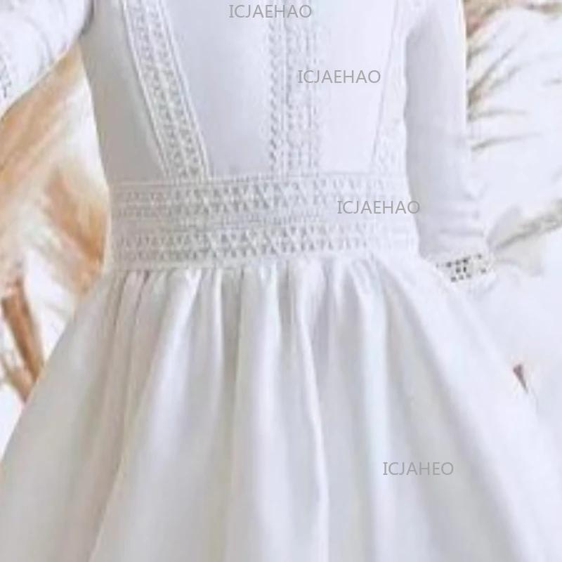 Nouvelle Robe de Mariage à Manches Longues pour Enfants 2026, Robe de Soirée d'Anniversaire pour Fil