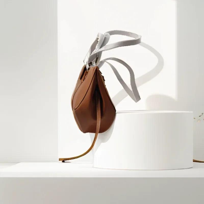 Sac à main grande capacité Style classique élégant Vintage sac à bandoulière forme seau sous accoudo