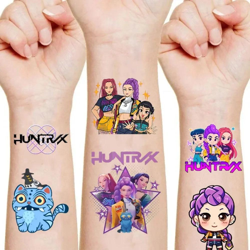 Lot de 20 autocollants de tatouage temporaire Kpop Demon Hunters Rumi Kang, motif démoniaque, pour c