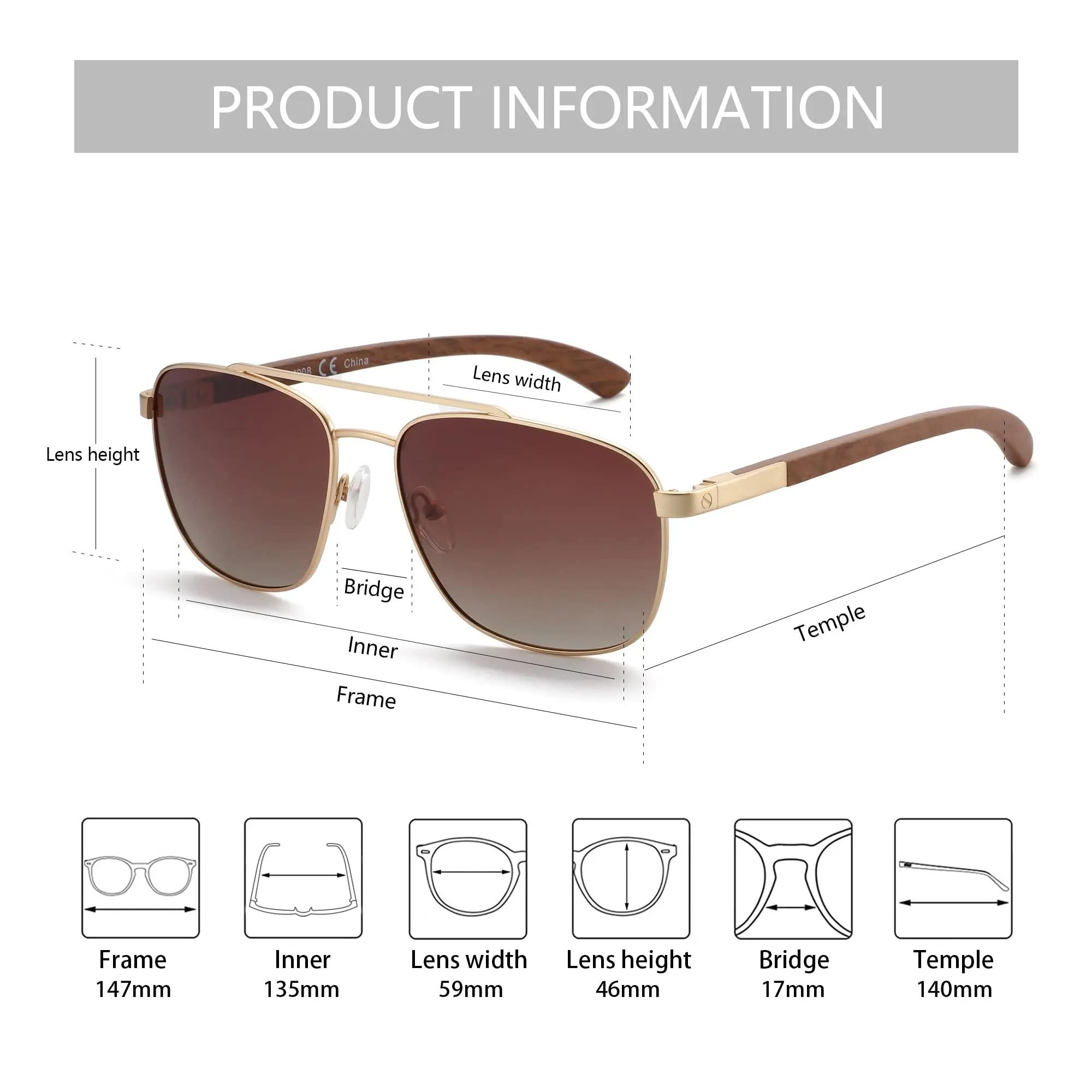 Lunettes de soleil polarisées ZENOTTIC 2026 tendance en bois pour hommes, protection UV, pêche, cond