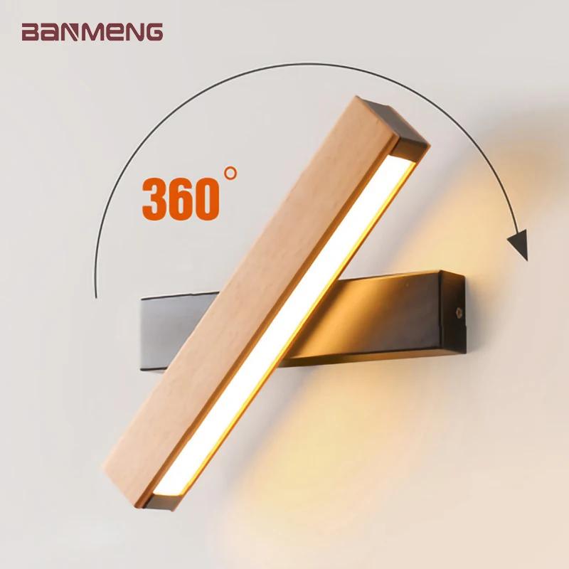 Applique Lumineuse Murale en Bois Massif Uni, Éclairage LED au Design d'Europe du Nord, Style Simple