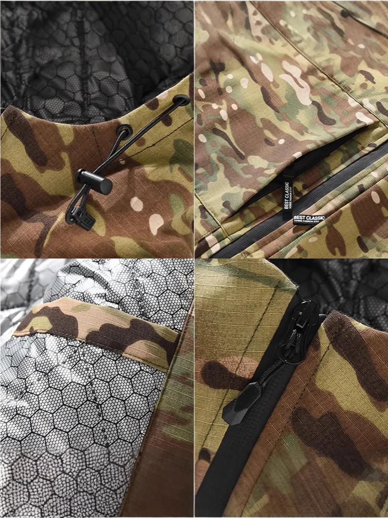 Veste thermique en coton camouflage militaire C09 pour homme, épaisse, chaude, coupe-vent, avec ferm