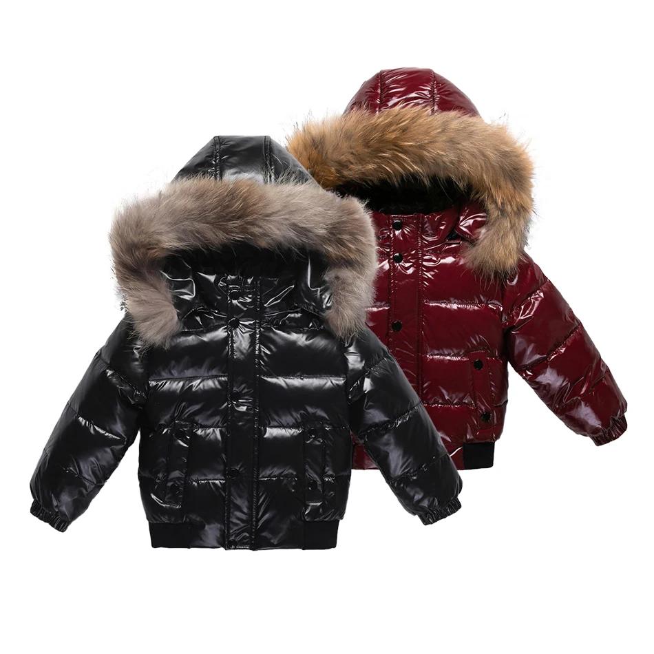 Manteau d'Hiver en Duvet de Canard Blanc pour Garçon, Veste Épaissie avec Fourrure Naturelle, Parka