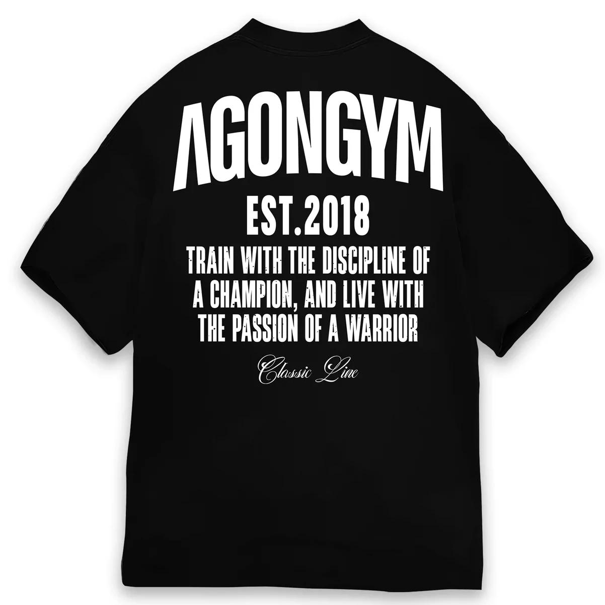 AGONGYM nouvelle tendance de la mode hommes T-shirt sport coton manches courtes chemises amples musc