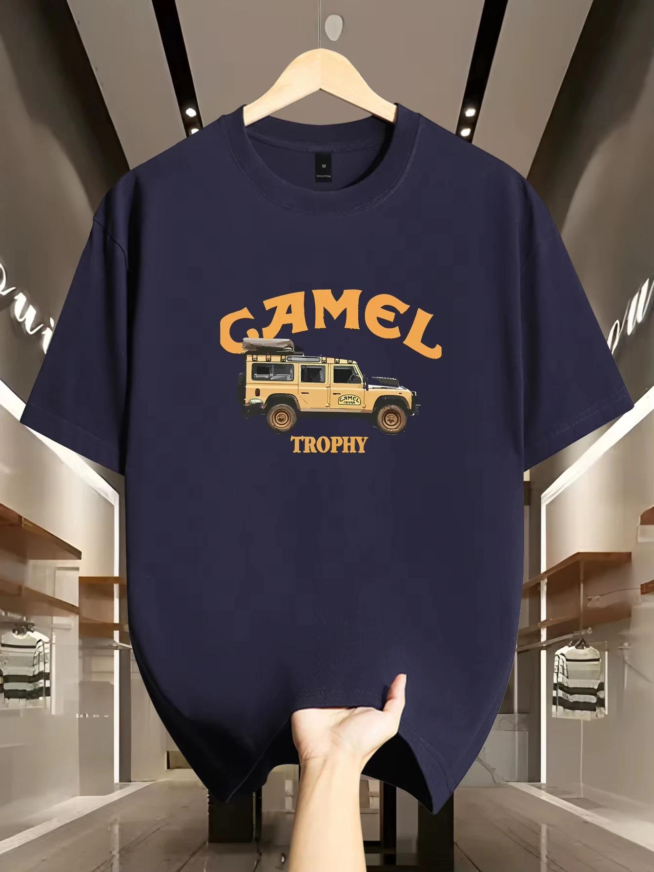 T-shirt à manches courtes pour hommes, 100% coton pur, décontracté, à la mode, ample, à motif rétro
