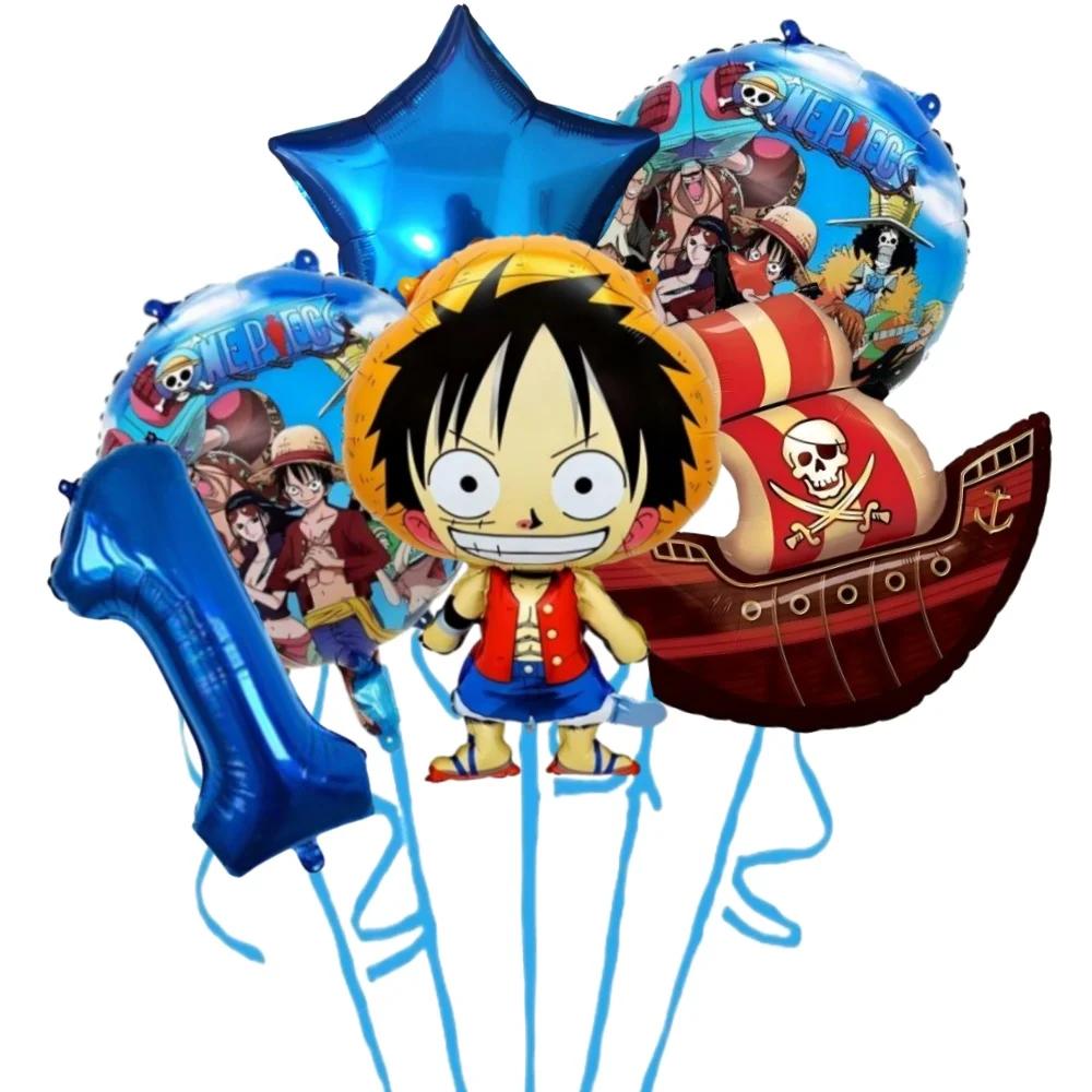 One Piececeed Luffy Zoro thème 32 pouces numéro étoile bateau Pirate feuille Ballon accessoires cade