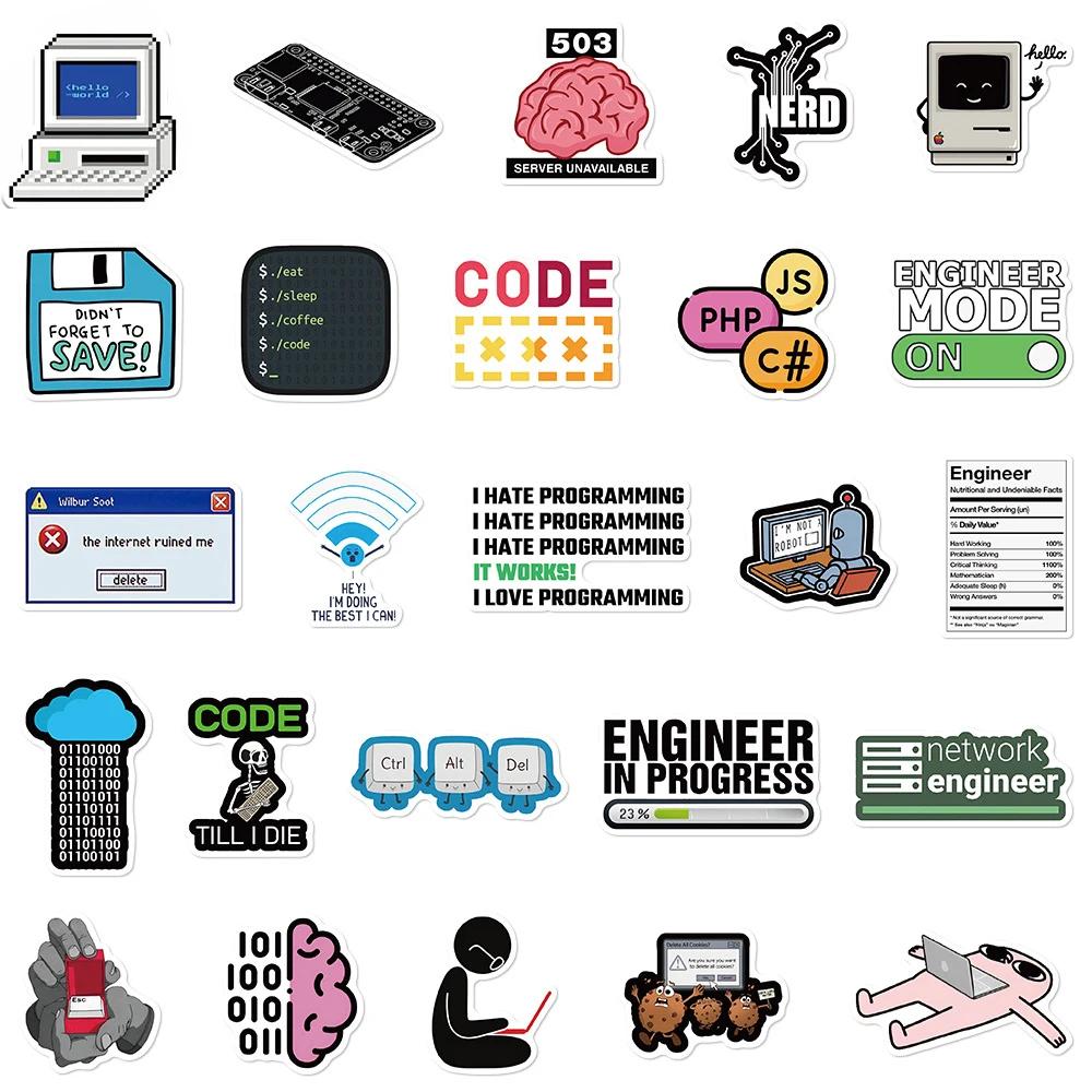 10/30/50pcs Autocollants de programmation drôles Java Cloud Language Internet Stickers DIY Skateboar