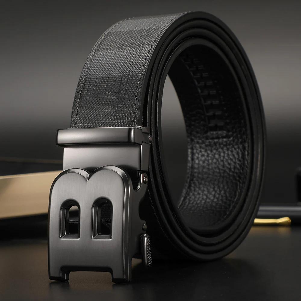 Haute qualité large 3.4 cm hommes ceinture en cuir véritable toile luxe sangle hommes ceintures pour