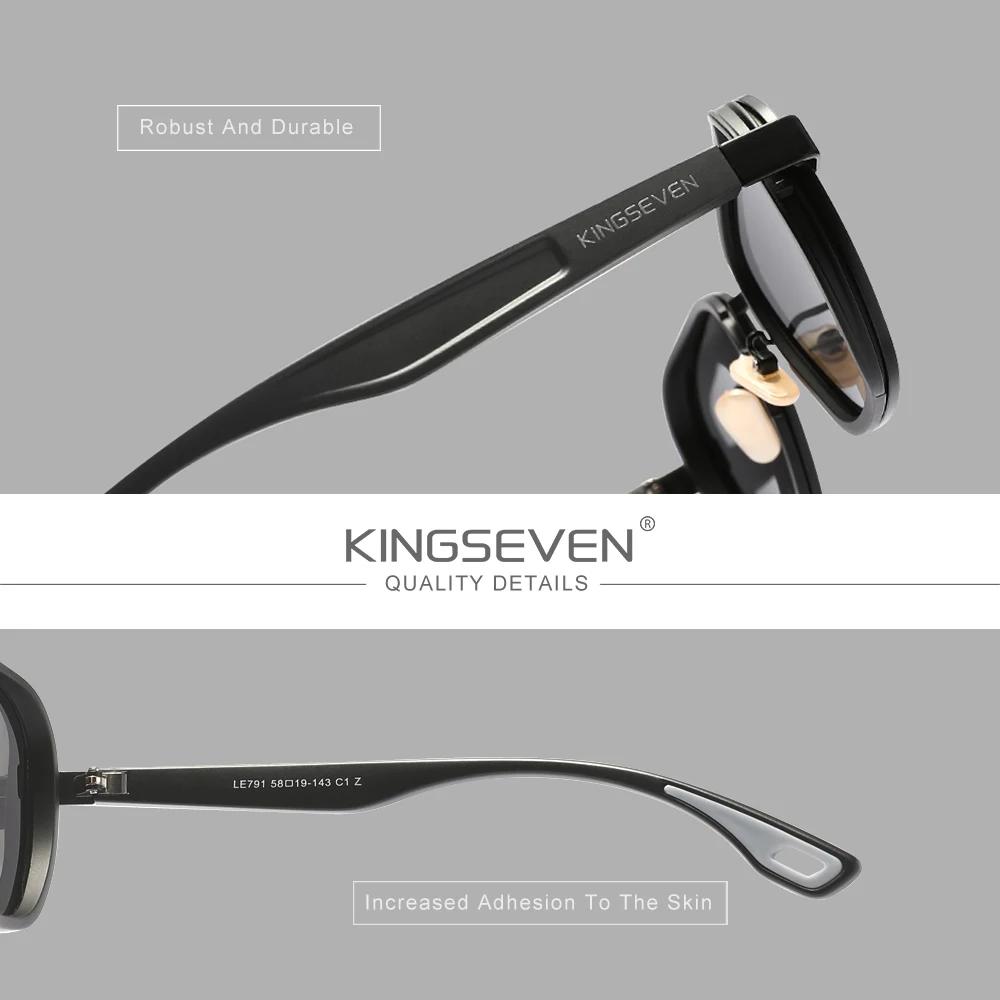 KINGSEVEN Lunettes de soleil rondes pour hommes, lunettes de conduite de luxe pour femmes, style vin